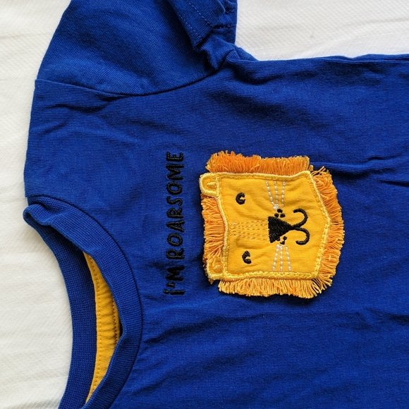 george lion pocket royal blue t-shirt 3-6 months baby boy - Picture 2 of 4